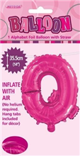 BALLOON FOIL 14 HOT PINK Q  SelfInflating