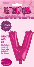 BALLOON FOIL 14 HOT PINK V  SelfInflating
