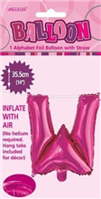 BALLOON FOIL 14 HOT PINK W  SelfInflating