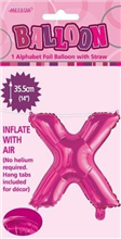 BALLOON FOIL 14 HOT PINK X  SelfInflating