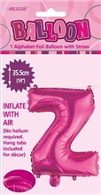 BALLOON FOIL 14 HOT PINK Z  SelfInflating