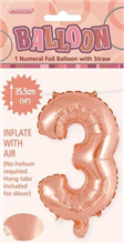 BALLOON FOIL 14 ROSE GOLD 3  SelfInflating