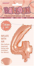 BALLOON FOIL 14 ROSE GOLD 4  SelfInflating