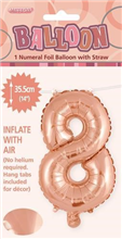 BALLOON FOIL 14 ROSE GOLD 8  SelfInflating