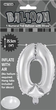 BALLOON FOIL 14 SILVER 0  SelfInflating
