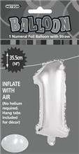 BALLOON FOIL 14 SILVER 1  SelfInflating