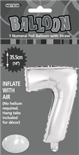 BALLOON FOIL 14 SILVER 7  SelfInflating