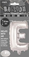 BALLOON FOIL 14 SILVER E  SelfInflating