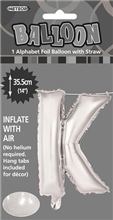 BALLOON FOIL 14 SILVER K  SelfInflating