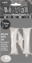 BALLOON FOIL 14 SILVER N  SelfInflating