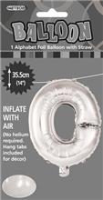 BALLOON FOIL 14 SILVER O  SelfInflating