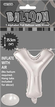 BALLOON FOIL 14 SILVER Y  SelfInflating