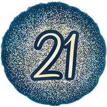 Balloon Foil 16 Glitter Navy Gold 21st Uninflated