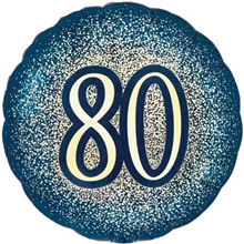 Balloon Foil 16 Glitter Navy Gold 80th Uninflated