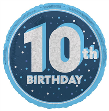 Balloon Foil 18 10th Glitz Blue