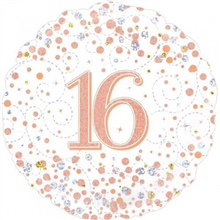 Balloon Foil 18 16Th Birthday Sparkling Fizz Rose Gold Uninflated