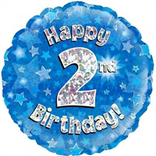 Balloon Foil 18 2nd Hb Blue Holo 210492 Uninflated