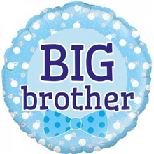 Balloon Foil 18 Big Brother Blue Bowtie Uninflated