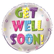 Balloon Foil 18 Bright Get Well Soon Uninflated