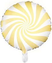 Balloon Foil 18 Candy Round Swirl Pastel Yellow Uninflated