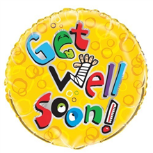 Balloon Foil 18 Get Well Soon Uninflated