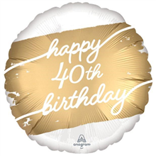 Balloon Foil 18 Golden Age 40th Bday Uninflated