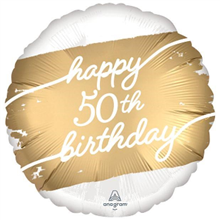 Balloon Foil 18 Golden Age 50th Bday Uninflated