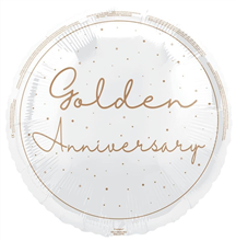 Balloon Foil 18 Golden Anniversary Uninflated