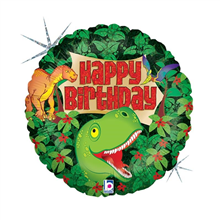 Balloon Foil 18 Happy Bday Dino Uninflated