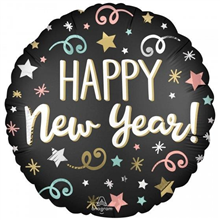 Balloon Foil 18 Happy New Year Confetti Uninflated