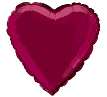 Balloon Foil 18 Heart Burgundy Uninflated