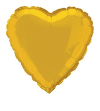 Balloon Foil 18 Heart Gold Uninflated