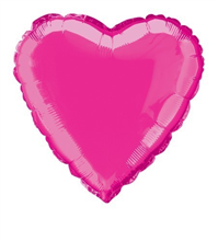 Balloon Foil 18 Heart Hot Pink Uninflated