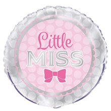 Balloon Foil 18 Little Miss Pink Uninflated