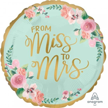 Balloon Foil 18 Miss To Mrs Uninflated