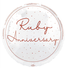 Balloon Foil 18 Ruby Anniversary Uninflated 