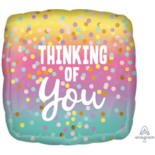 Balloon Foil 18 Thinking of you pastel Uninflated