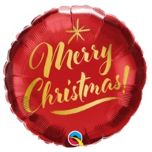 Balloon Foil 18 Xmas Gold Script Uninflated