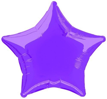 Balloon Foil 20 Star Purple Uninflated