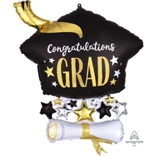 Balloon Foil 25 Grad Cap  Diploma Uninflated 