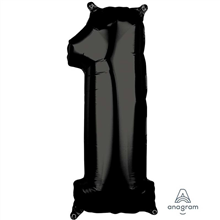 Balloon Foil 26 Black 1 Uninflated
