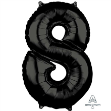 Balloon Foil 26 Black 8 Uninflated