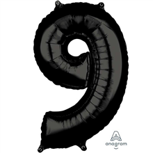 Balloon Foil 26 Black 9 Uninflated