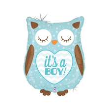 Balloon Foil 26 Its A Boy Baby Owl Uninflated