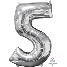 Balloon Foil 26 Silver 5 Uninflated