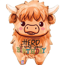 Balloon Foil 27 Highland Cow Bday Uninflated 