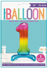 Balloon Foil 30 Standing 1 Rainbow SelfInflating AirFill