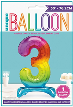 Balloon Foil 30 Standing 3 Rainbow SelfInflating AirFill