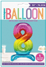 Balloon Foil 30 Standing 8 Rainbow SelfInflating AirFill