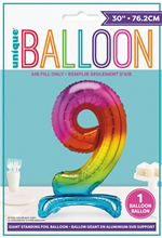 Balloon Foil 30 Standing 9 Rainbow SelfInflating AirFill
